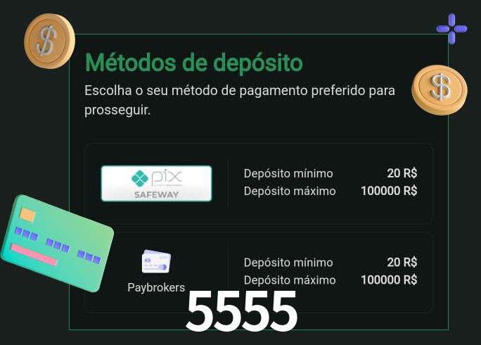 O cassino 5555 oferece uma grande variedade de métodos de pagamento